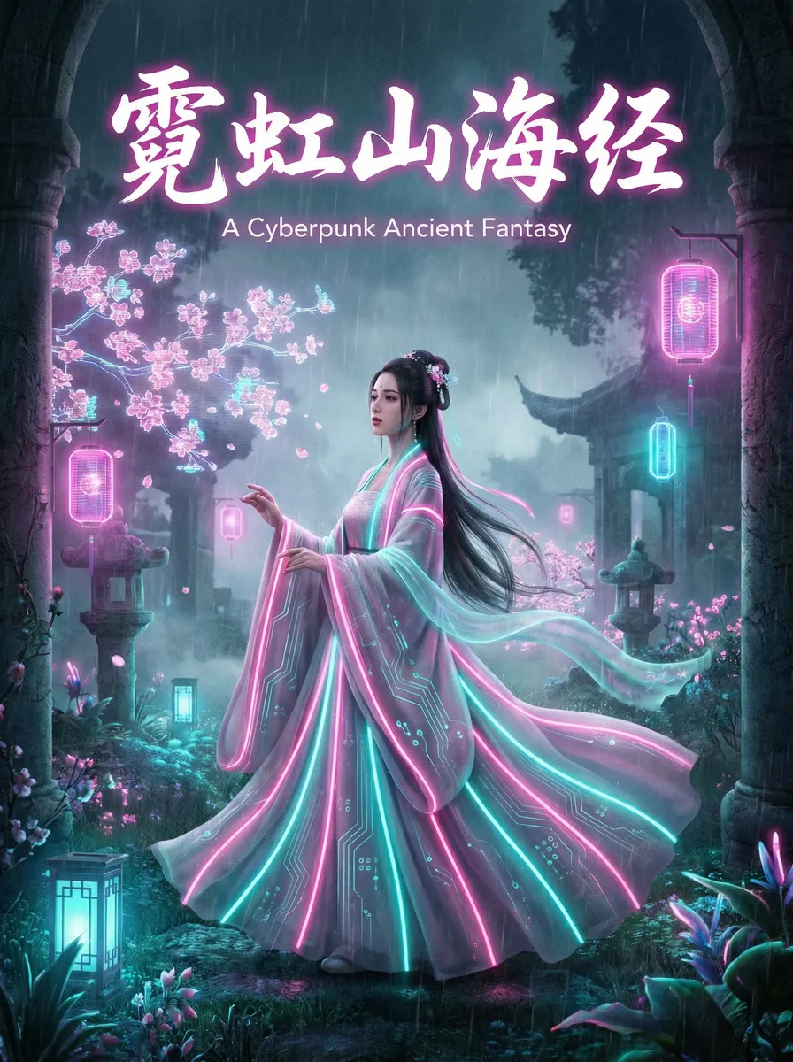 鬼吹灯之精绝古城下载迅雷 古风奇缘短剧 - 霓虹山海经海报